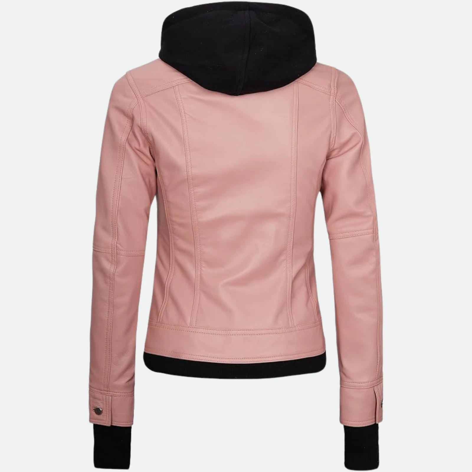 Removable Hood & Bomber Real Lambskin Leather Jacket