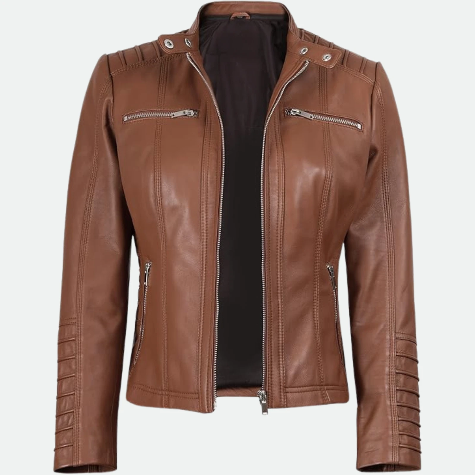 Removable Hood & Bomber Real Lambskin Leather Jacket