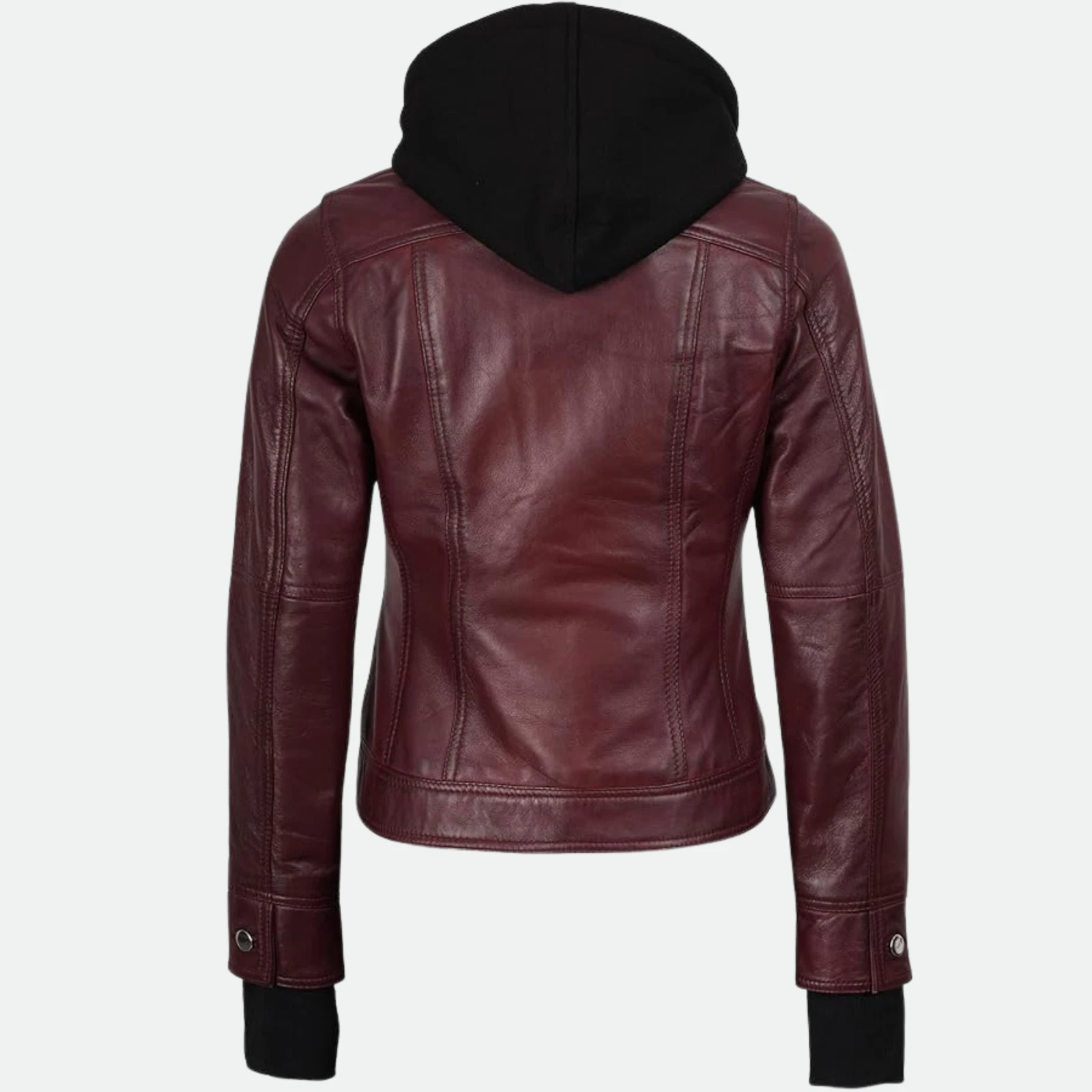 Removable Hood & Bomber Real Lambskin Leather Jacket